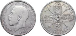 World Coins - Great Britain United Kingdom 1926 1 Florin - George V (2nd issue) Silver (.500) (5125400) 11.2g VF KM 817a Sp 4022