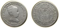 World Coins - Spain Kingdom 1847 M CL 1 Real - Isabel II (1st portrait) Silver (.812) Madrid Mint 1.5g VF KM 518.1