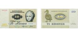 World Coins - Denmark Kingdom 1972 10 Kroner "Edderfugl" (Painting and Animal) Paper XF  P 48 SIEG SD 139 DOP 148 DNF 8.1.1 DNF 8.1.2