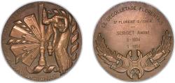World Coins - France Republic 1954 Medal - Syndicat National du Décolletage Bronze 89.18g UNC
