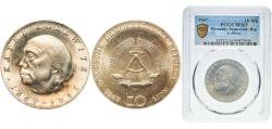 World Coins - Germany German Democratic Republic Democratic republic 1967 A 10 Mark (Käthe Kollwitz) Silver (.800) Berlin Mint 11.54g PCGS MS 65 KM 17 Schön 19 J 1519 AKS 52
