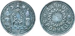 World Coins - Denmark Kingdom ND Token - Aarhus Sporveje Zinc 1.55g XF