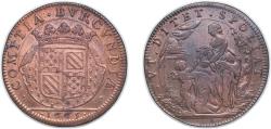 World Coins - France Kingdom 1665 Jeton - Louis XIV - États de Bourgogne - Nouveaux efforts financiers demandés aux États Copper 7.44g VF Feu 9801