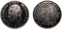 World Coins - Spain Kingdom 2002 M 10 Euro - Juan Carlos I (Spanish Presidency) Silver (.925) Madrid Mint (30000) 27g PF KM 1048