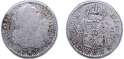 World Coins - Spain Kingdom 1783 M JD 2 Reales - Carlos III (2nd type) Silver (.813) Madrid Mint 5.71g VF KM 412.1