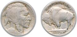 Us Coins - United States Federal republic 1913 5 Cents "Buffalo Nickel" (flat ground) Copper-nickel 4.94g F KM 134 Schön 132