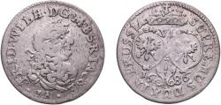 World Coins - Germany State of Brandenburg-Prussia 1686 BA 6 Groschen - Frederick William Silver 3.18g XF  KM 429 Schr 1744-1885