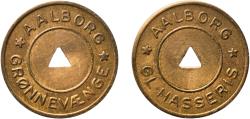 World Coins - Denmark Kingdom ND Token - Aalborg; Grønnevænge; GL-Hasseris Brass 2.16g UNC
