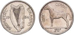 World Coins - Ireland Irish Free State 1934 ½ Coróin / 2 Scilling 6 Pingin Silver (.750) Royal Mint (Tower Hill) (480000) 14g XF  KM 8 Sp 6625