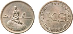 World Coins - Denmark Kingdom ND Tram Token - Copenhagen Copper-nickel Copenhagen Mint 3.36g UNC  TC 239117