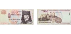 World Coins - Hungary Republic 2008 500 Forint (with EURion stars) Paper (30126400) XF  P 196