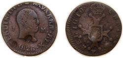 World Coins - Spain  Kingdom of Navarre Spanish states 1826 PP 1 Maravedi - Fernando VII Copper 2g VF KM 121 Cal 1654