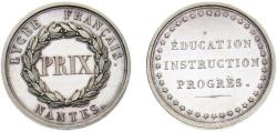 World Coins - France ND Medal - EDUCATION INSTRUCTION PROGRES Silver 11g UNC