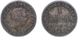 World Coins - Germany Kingdom of Prussia German states 1846 A 1 Silbergroschen - Frederick William IV Billon (.222 silver) Berlin Mint 1.92g VF AKS 85 Old/Mue 2 321, 325 Jaeg 9 Pr 66 KM 435 Neu