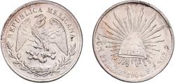 World Coins - Mexico Federal Republic 1904 Zs FZ 1 Peso Original luster Silver (.9027) (Copper .0973) Casa de Moneda de Zacatecas Mint (2423000) 27.03g UNC  KM 409