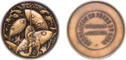 World Coins - France Fifth Republic ND Medal - Fédération de Pêche du Cher Bronze 70.07g UNC