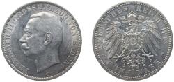 World Coins - Germany Grand-duchy of Baden Second Empire 1913 G 5 Mark - Friedrich II Silver (.900) Karlsruhe Mint (244000) 27.77g AU KM 281 J 40 Dav GT III 538