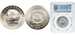 World Coins - Germany German Democratic Republic Democratic republic 1970 A 10 Mark (Ludwig van Beethoven) Silver (.625) (72343) 17g PCGS MS 65  KM 27 Schön 29 J 1528 AKS 55
