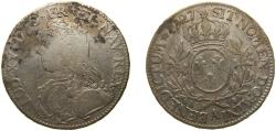 World Coins - France Kingdom 1727 A 1 Écu - Louis XV Silver (.917) Paris Mint (1933461) 29g VF Dy royales 1675 GadR 321 KM 486 Ciani 2117