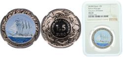 World Coins - Spain Kingdom 2018 M 1.5 Euro (School Ship Juan Sebastián de Elcano) Copper-nickel (10000) NGC MS 68  KM 1414