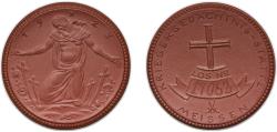 World Coins - Germany Germany - 1871-1948 Weimar Republic 1923 Medal - Lotery War (Meissen brown) Porcelain (brown) 11.7g UNC