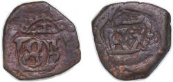 World Coins - Spain Kingdom 1658 8 Maravedis - Philip IV (countermarked) Copper 6.97g VF