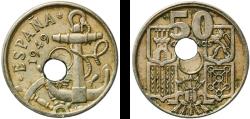 World Coins - Spain Nationalist Government 1949 