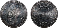World Coins - France Fifth Republic 1992 100 Francs (Jean Monnet) Silver (.900) Paris Mint (3925311) 15.05g UNC  KM 1120 Franc 2014 460 Gad 1789 907