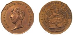 World Coins - France Kingdom ND Jeton - Louis-Philippe I (Ferdinand Philippe, DUC D'ORLEAN) Brass 6.2g XF