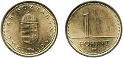 World Coins - Hungary Republic 1992 BP. 100 Forint Nickel brass Hungarian mint (2000) 2.06g BU  KM 698 Schön 203 Adamo F12