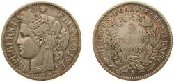 World Coins - France Kingdom 1887 A 2 Francs Silver (.835) Paris Mint (2342903) 10g VF KM 817 Gad 530 F 265