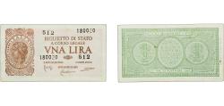 World Coins - Italy Kingdom 1944 1 Lira Paper (209000000) XF  P 29
