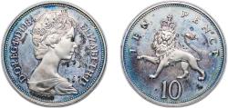 World Coins - Great Britain 1984 10 Pence - Elizabeth II (2nd portrait; set issue) Copper-nickel (75% Cu, 25% Ni) (106520) 11.2g PF  KM 930 Sp F2