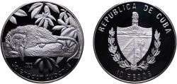 World Coins - Cuba Second Republic 2005 10 Pesos (Solenodon Cubano) Silver (.925) Empresa Cubana de Acuñaciones Mint (5000) 20.05g PF  KM 814
