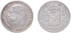 World Coins - Spain 1882 *18-82 MSM 2 Pesetas - Alfonso XII Silver (.835) (20342803) 10g VF KM 678 Cal 46
