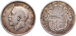 World Coins - Great Britain United Kingdom 1912 ½ Crown - George V (1st type) Silver (.925) (4700700) 14.14g VF KM 818.1 Sp 4011