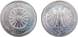World Coins - Germany Federal Republic of Germany 1985 G 5 Deutsche Mark (Eisenbahn in Deutschland) Copper-nickel clad nickel Staatliche Münze Baden-Württemberg Mint (8000000) 10g UNC KM 163 J