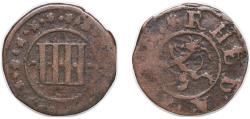 World Coins - Germany County of Bentheim-Tecklenburg-Rheda Holy Roman Empire 1680 - 1683 4 Pfennigs Copper 2.4g VF KM 55.2 Kennepohl 93a Weing Westfalens 611