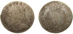 World Coins - France Kingdom 1736 D 1 Écu - Louis XV Silver (.917) Lyon Mint (133109) 29g VF Dy royales 1675 GadR 321 KM 486 Ciani 2117