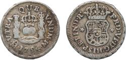 World Coins - Mexico Spanish colony 1751 Mo ½ Real - Fernando VI Silver (.917) Mexico City Mint 1.7g VF KM 67
