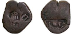 World Coins - Spain Kingdom 1654 4 maravedis - Felipe IV (countermark) Copper 3.1g VF