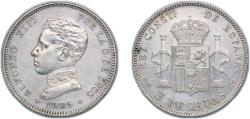 World Coins - Spain Kingdom 1905 *19-05 SMV 2 Pesetas - Alfonso XIII (4th portrait) Silver (.835) (3589000) 9.97g AU  KM 725 Cal 34