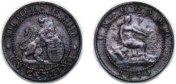World Coins - Spain Provisional Government 1870 OM 1 Centimo - Provisional Government Bronze (95% copper, 4% tin, 1% zinc) Barcelona Mint (169890697) 1g VF KM 660 Cal 27