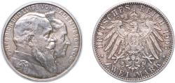 World Coins - Germany Grand-duchy of Baden German states 1906 G 2 Mark - Frederick I Silver (.900) (107549) 11.11g UNC KM 272 AKS 155 J 32