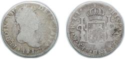World Coins - Mexico Spanish colony 1817 JJ 1 Real - Fernando VII Silver (.903) Mexico City Mint 3.04g F KM 83