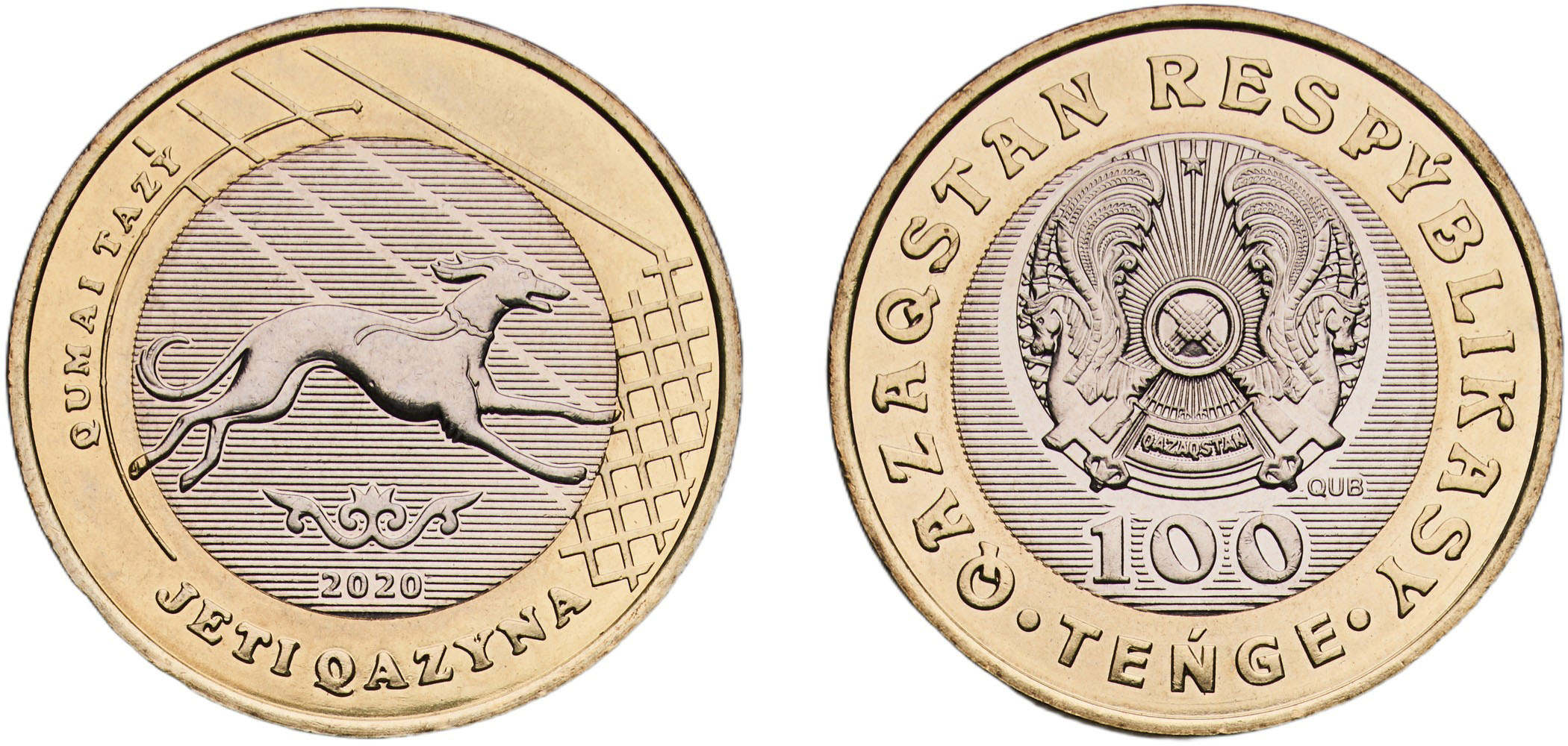 Kazakhstan Republic 2020 QUB 100 Tenge (Qumai Tazy) Bimetallic:  copper-nickel centre in nickel brass ring Kazakhstan Mint (500000) 6.45g  UNC KM 489