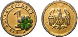 World Coins - Germany Federal Republic ND Glückspfennig Brass 9.22g XF