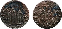 World Coins - Spain Principality of Catalonia Kingdom 1641 Seiseno (Tárrega) Copper Tàrrega 2.38g XF  Cal 218