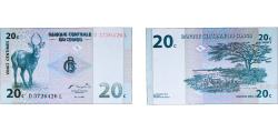 World Coins - Democratic Republic of the Congo Democratic Republic of the Congo (1997-date) Republic 1997 20 Centimes Paper UNC P 83