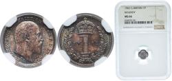 World Coins - Great Britain United Kingdom 1902 1 Penny - Edward VII (Maundy issues) Silver (.925) Royal Mint (Tower Hill) 0.47g NGC MS 66 KM 795 Sp 3989
